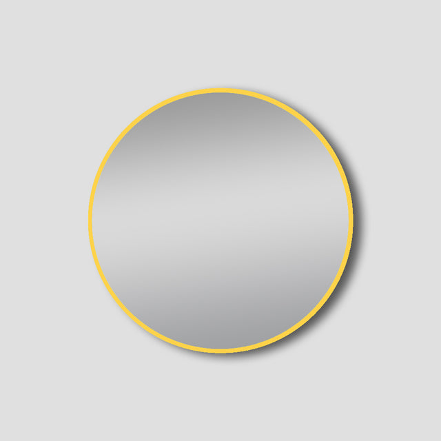 Framed Mirror 600mm Round Brushed Yellow Gold Framed Mirror Lamex   