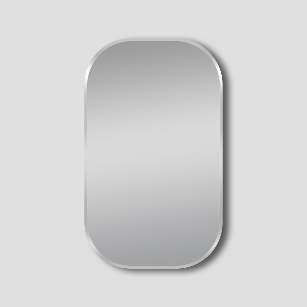 Oval 600x900mm Lamex framed mirror by Tilemall with brushed nickel frame