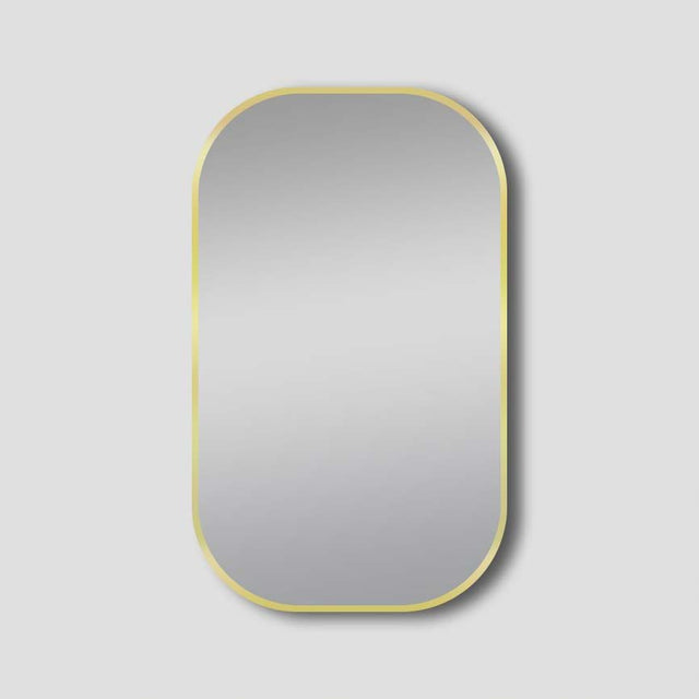 Framed Mirror 600x900mm Oval Brushed Yellow Gold Framed Mirror Lamex   