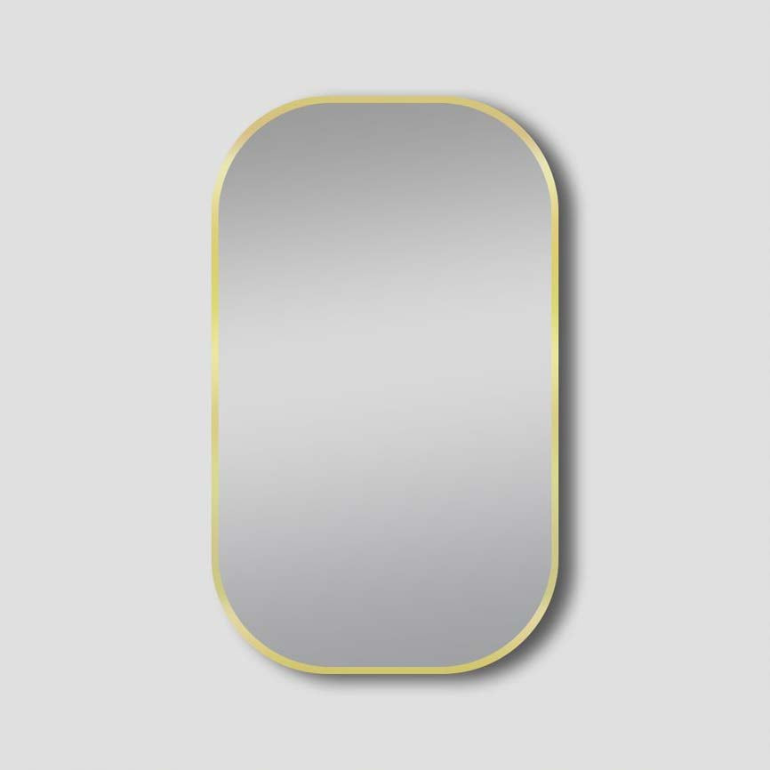 Oval Lamex framed mirror 600x900mm by Tilemall, brushed yellow gold frame, LM series