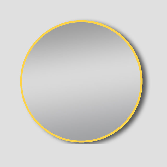 Framed Mirror 800mm Round Brushed Yellow Gold Framed Mirror Lamex   