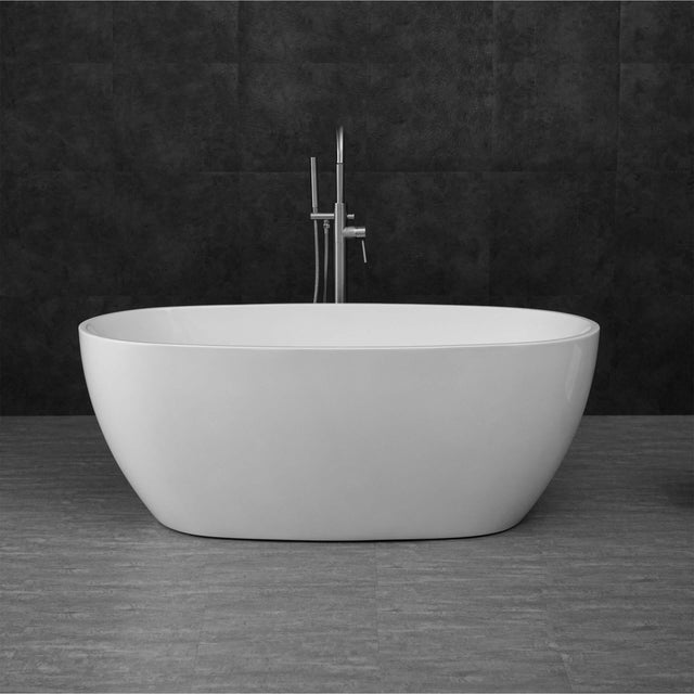 Vinny Egg Shape Bath 1300mm Gloss White Bath Inspire   
