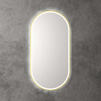 Aulic Beau Monde Touchless Framed Led Mirror 903x453mm Oval Brushed Gold