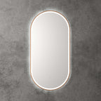 Aulic Beau Monde Touchless Framed Led Mirror 903x453mm Oval Brushed Bronze