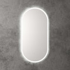 Aulic Beau Monde Touchless Framed Led Mirror 903x453mm Oval Matte White