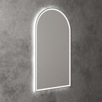 Aulic Canterbury Touchless Framed Led Mirror 903x503mm Arched Brushed Nickel