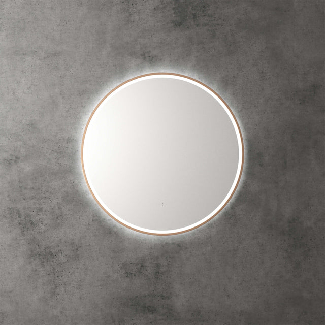 Aulic Windsor Touchless Framed Led Mirror 703mm Round Brushed Bronze LED Framed Mirror Aulic   