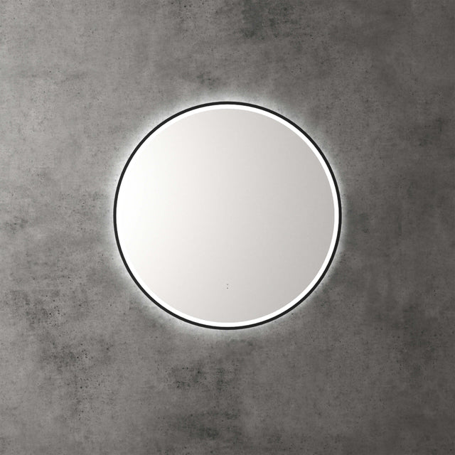 Aulic Windsor Touchless Framed Led Mirror 703mm Round Matte Black LED Framed Mirror Aulic   