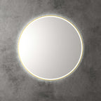 Aulic Windsor Touchless Framed Led Mirror 903mm Round Brushed Gold