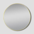 Framed Mirror 700mm Round Brushed Yellow Gold