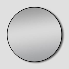 Lamex Round 700mm framed bathroom mirror by Tilemall with matte black frame