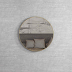 London Framed Mirror 700mm Round Brushed Yellow Gold