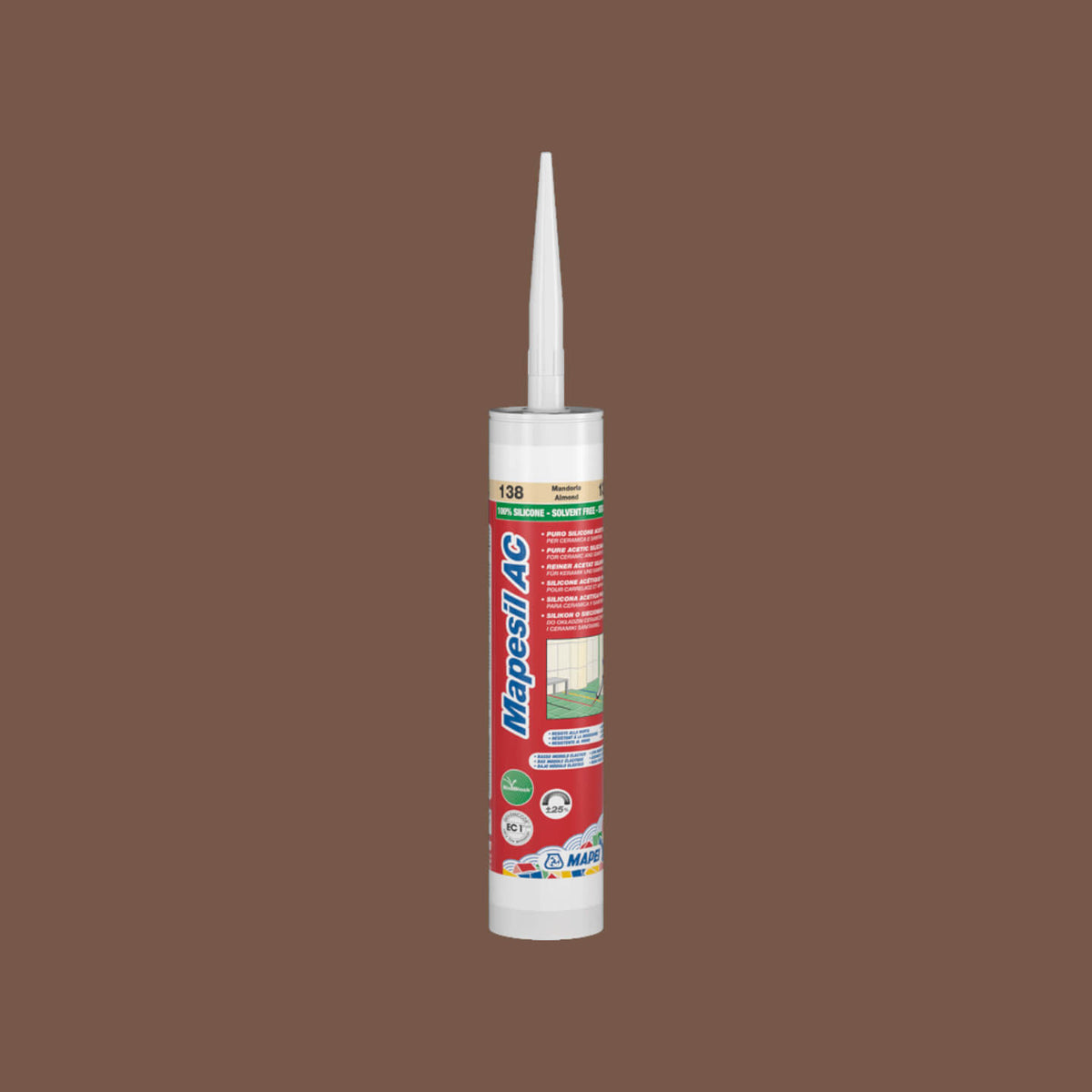 Mapei Silicone AC 310ml 144 310ml chocolate sealant cartridge with applicator nozzle by Tilemall