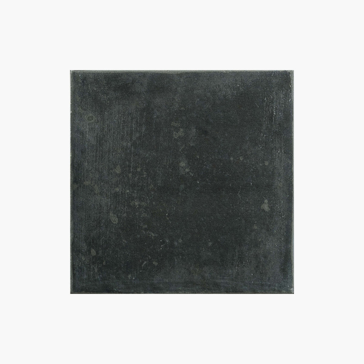 Marlow 115x115mm matt black oasis encaustic-look ceramic tile by Tilemall with mottled surface texture