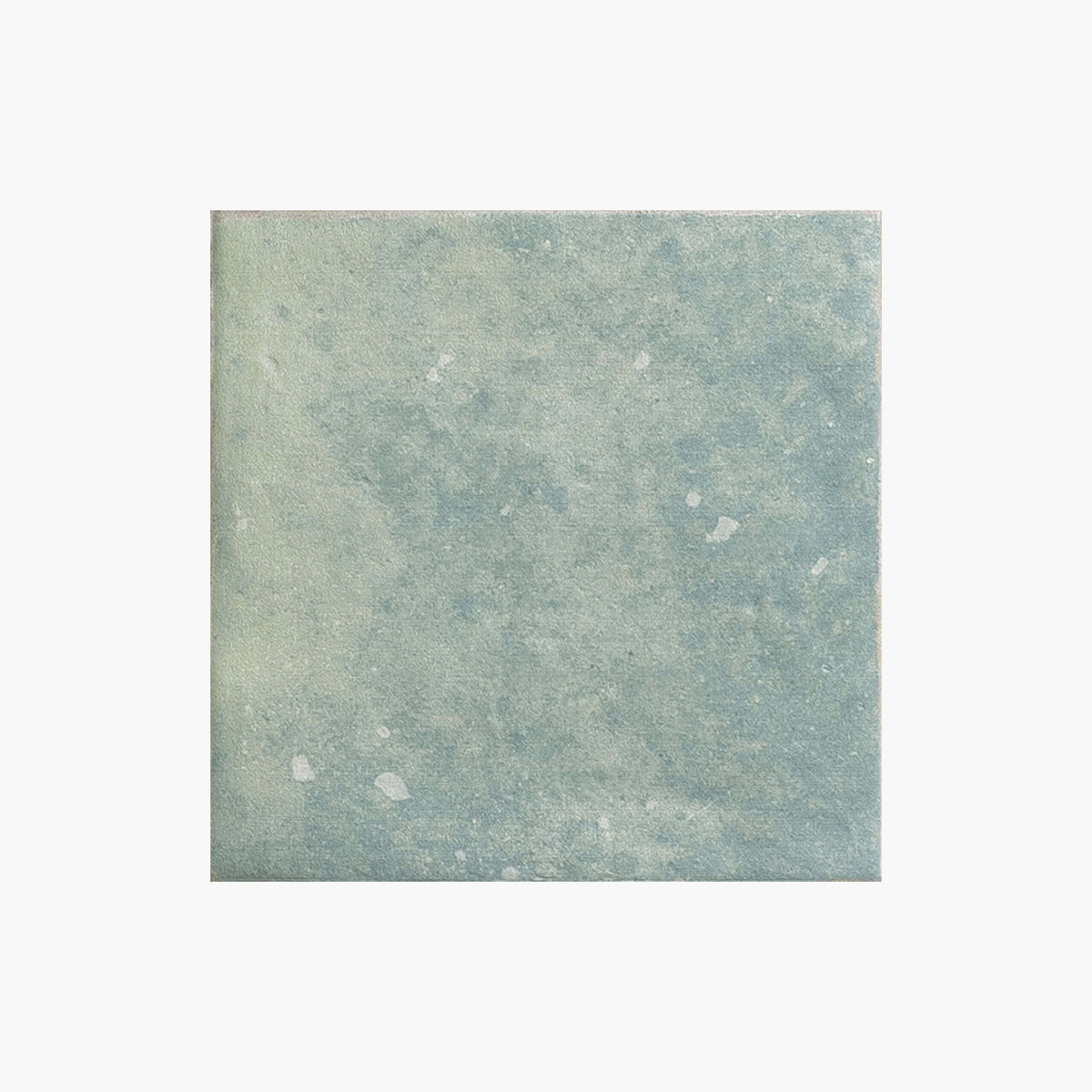 Marlow 115x115mm matt seafoam green encaustic-look ceramic tile by Tilemall with subtle speckled texture