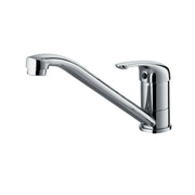 Nero Classic chrome kitchen mixer by Tilemall with curved spout and single lever handle