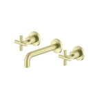 Nero X Plus Wall Basin Set 180mm Spout Brushed Yellow Gold