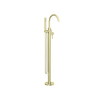 Nero Nova Round Floormount Mixer With Handshower Brushed Yellow Gold