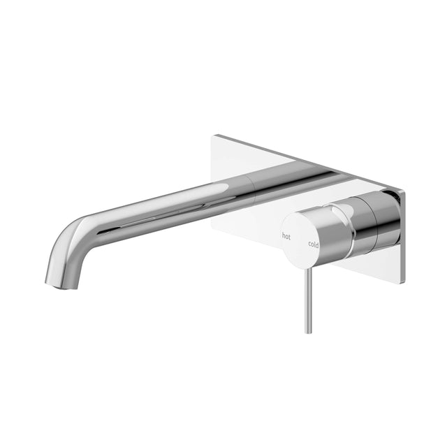 Nero Mecca Wall Basin/Bath Mixer 185mm Chrome Tapware Nero   