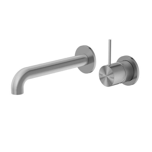 Nero Mecca Wall Basin/Bath Mixer Separete Back Plate Handle Up 160mm Gun Metal Tapware Nero   