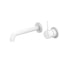Nero Mecca Wall Basin/Bath Mixer Separete Back Plate Handle Up 160mm Matte White