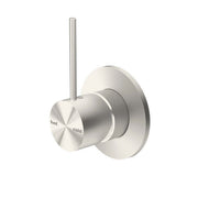 Nero Mecca brushed nickel shower mixer with handle up and vertical spout by Tilemall