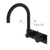 Nero Mecca Wall Basin/Bath Mixer Swivel Spout Handle Up Matte Black