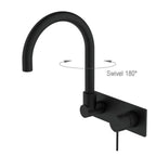 Nero Mecca Wall Basin/Bath Mixer Swivel Spout Matte Black