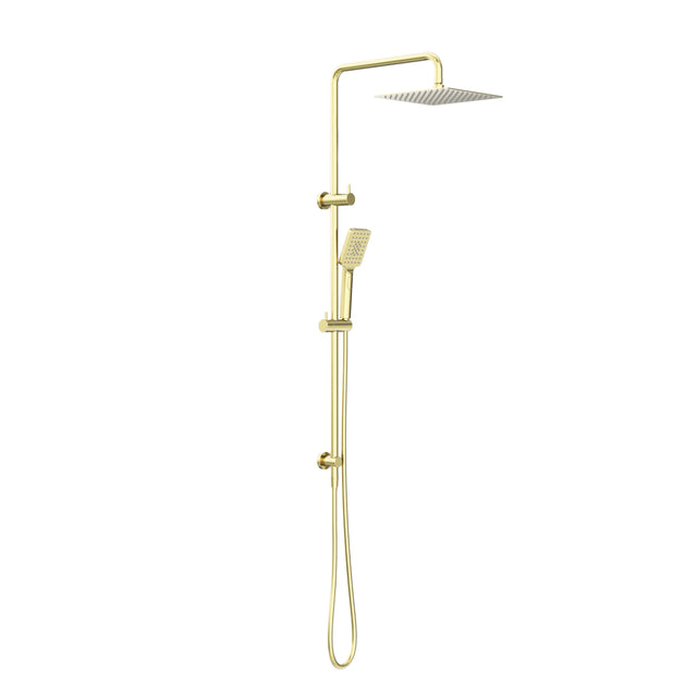 Nero Square Project Twin Shower Brushed Yellow Gold Shower Nero   