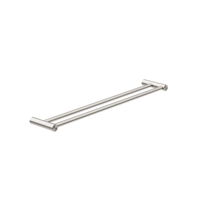 Nero New Mecca Double Towel Rail 600mm Brushed Nickel Bathroom Accessories Nero   