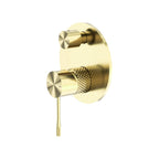 Nero Opal Shower Mixer With Divertor Brushed Yellow Gold