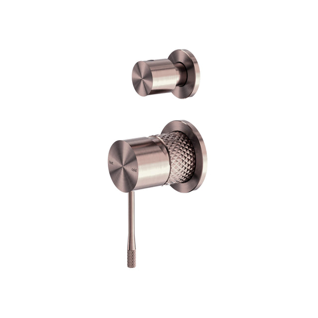 Nero Opal Shower Mixer With Divertor Separate Plate Brushed Bronze Shower Nero   