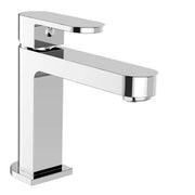 Nero Ecco chrome basin mixer by Tilemall with rectangular body and single lever handle