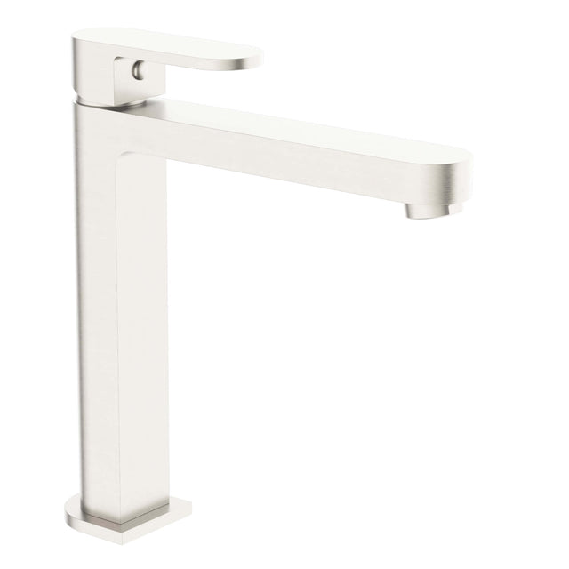 Nero Ecco Tall Basin Mixer  Brushed Nickel Tapware Nero   