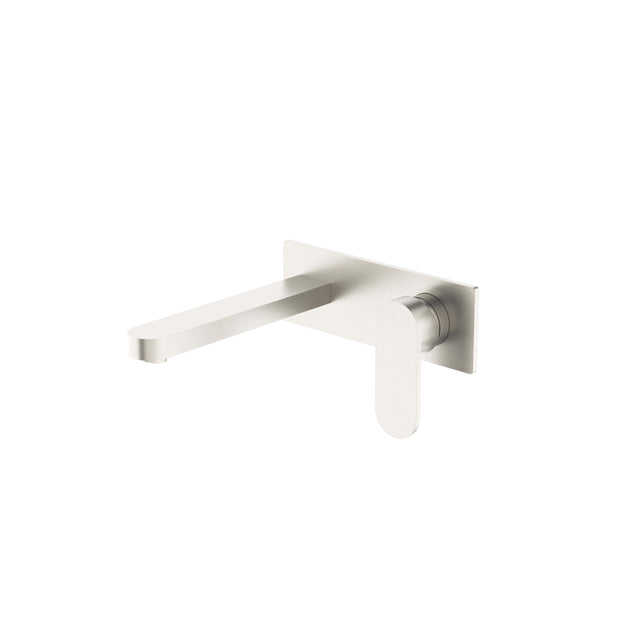 Nero Ecco Wall Basin/Bath Mixer Brushed Nickel Tapware Nero   