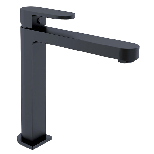 Nero Ecco Tall Basin Mixer Matte Black Tapware Nero   