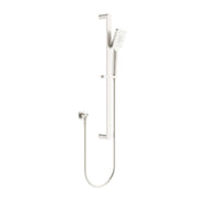 Nero Bianca/Ecco brushed nickel rail shower kit by Tilemall with handheld head and wall-mounted bar