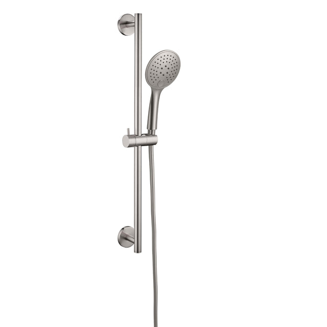 Nero Rain Shower Rail With Push Button Shower Brushed Nickel Shower Nero   