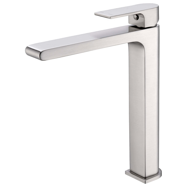 Nero Bianca Tall Basin Mixer Brushed Nickel Tapware Nero   