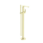 Nero Bianca Floor Standing Bath Mixer With Hand Shower Brushed Yellow Gold