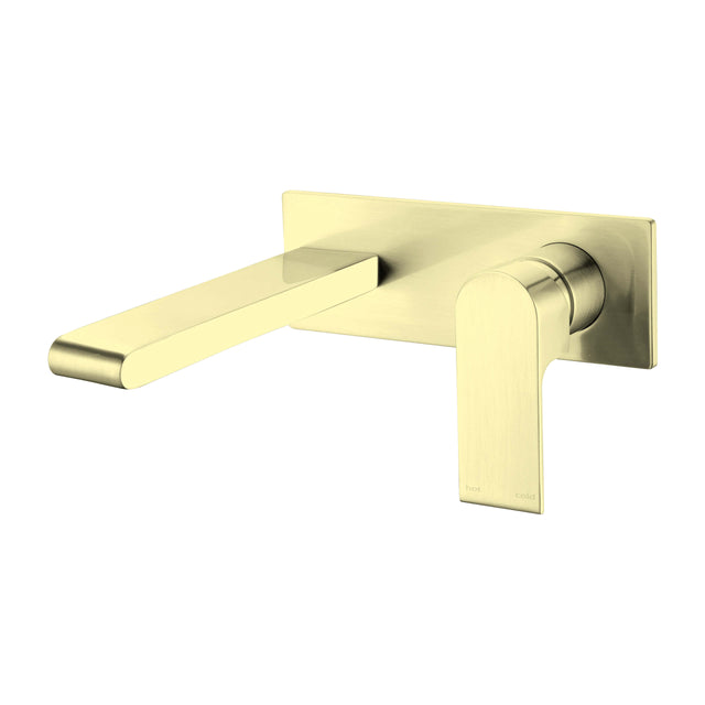 Nero Bianca Wall Basin/Bath Mixer 187mm Brushed Gold Tapware Nero   