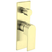 Nero Bianca brushed gold wall-mounted shower mixer with divertor by Tilemall