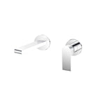 Nero Bianca Wall Basin/Bath Mixer 187mm Separate Back Plate Chrome