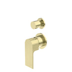 Nero Bianca Shower Mixer With Divertor Separate Back Plate Brushed Gold