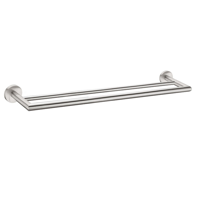 Nero Dolce Double Towel Rail 700mm Brushed Nickel Bathroom Accessories Nero   