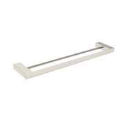 Nero Celia double towel rail 600mm brushed nickel by Tilemall, angled view