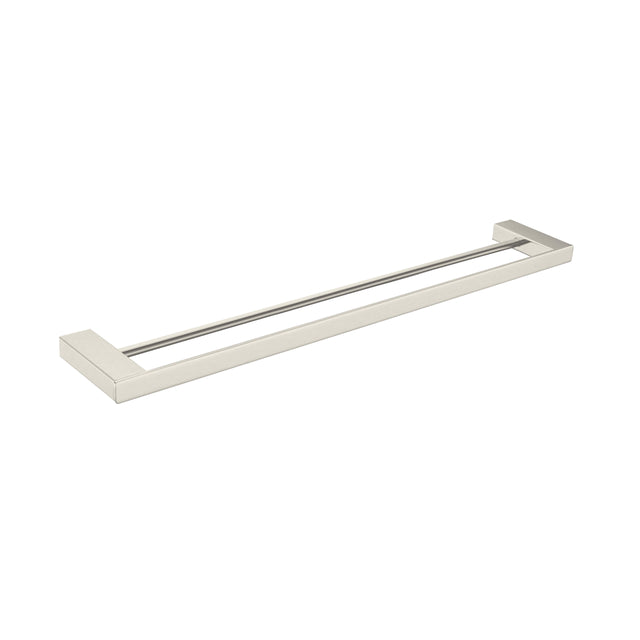 Nero Celia Double Towel Rail 800mm Brushed Nickel Bathroom Accessories Nero   