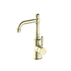 Nero York Basin Mixer With Metal Lever Aged Brass