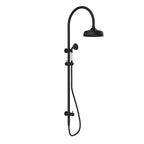 Nero York Twin Shower With White Porcelain Hand Shower Matte Black