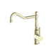 Nero York Kitchen Mixer Hook Spout With Metal Lever Aged Brass